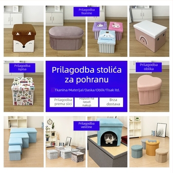 Stolica za pohranu u obliku fanova, tkanina, sklopiva, za kućnu organizaciju odjeće