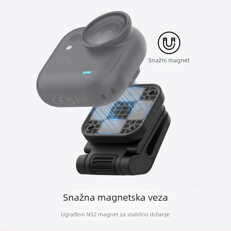 Telesin Go Ultra magnetski klip za rub šešira za Insta360 Go Ultra — dodatak za pogled iz prvog lica