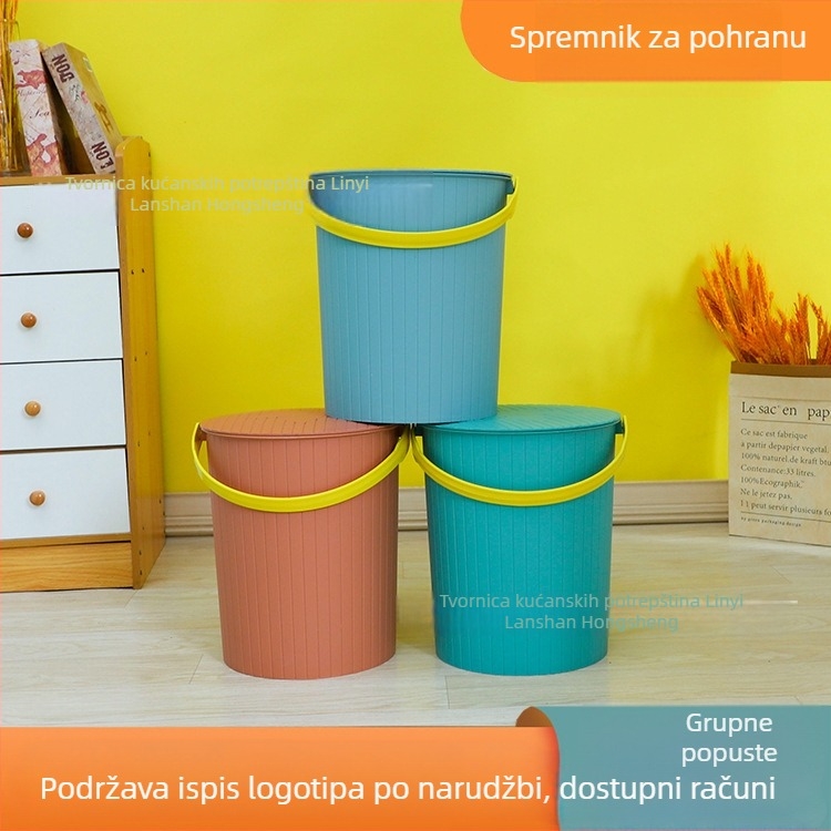 Plastična kanta-stolica s poklopcem – višenamjensko sjedalo za dom i kupaonicu, 12 L kapaciteta