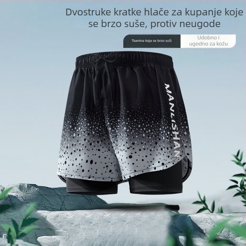 Muške kupaće hlače 2025 ljeto – dvostruki sloj, širok kroj