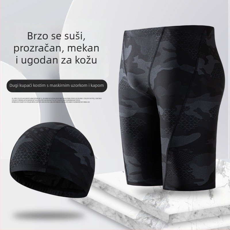 Muške kupaće šorceve u maskirnom uzorku, prozračne, plus size, slobodan kroj