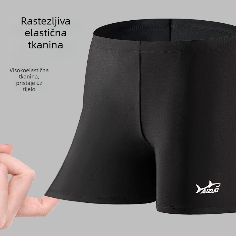 Muške kupaće gaćice u bokser stilu, brzo se suše, jednobojne, poliester, udobne i elastične za plivanje i plažu.
