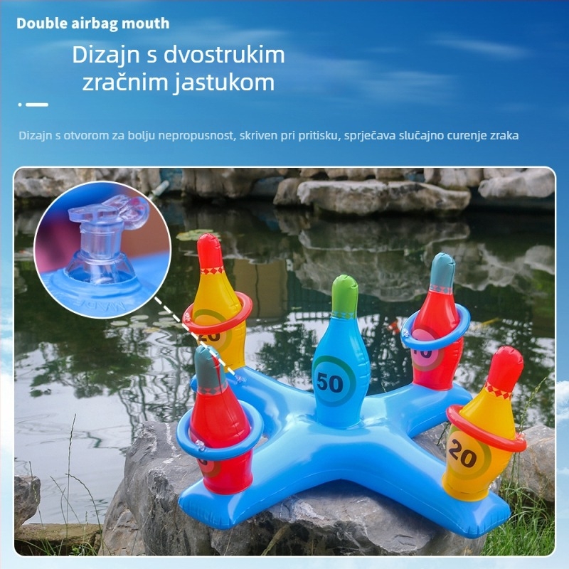 Nafukivana PVC igra s vodom u obliku križa za djecu – vanjska igra bacanja prstena