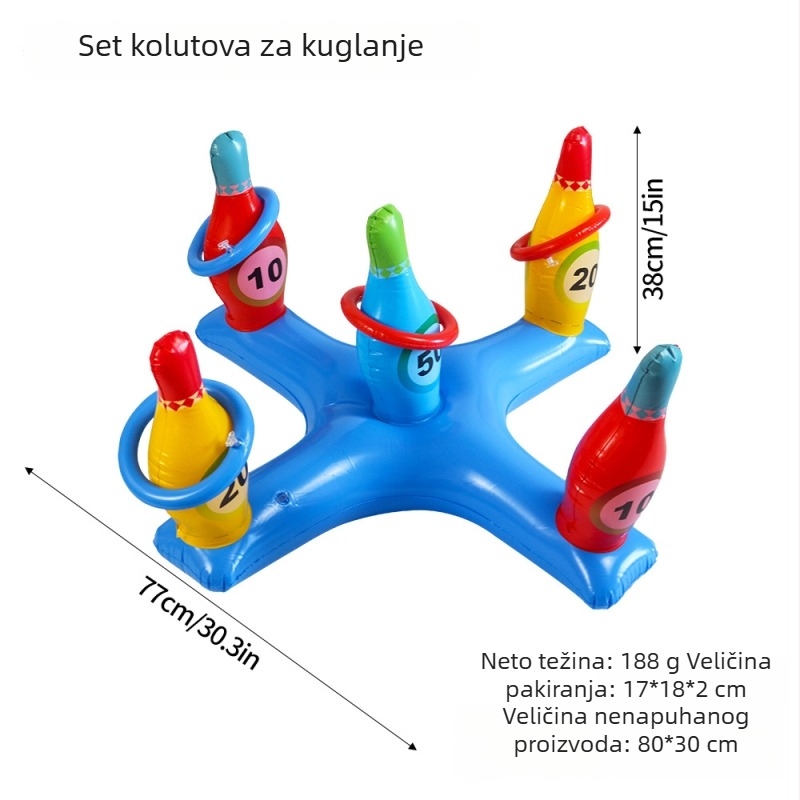 Nafukivana PVC igra s vodom u obliku križa za djecu – vanjska igra bacanja prstena