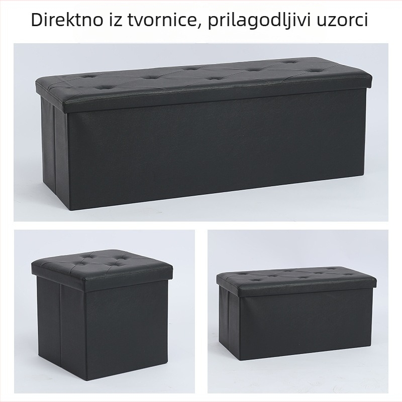 Izravno od proizvođača: sklopivi taburet za pohranu, višenamjenski kućni organizator, koža, japanski stil, prilagođene dimenzije prema fotografijama