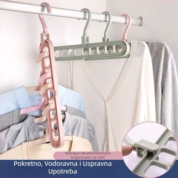 Sklopivi stalak za vješanje odjeće s devet rupa, za kućnu i studentsku upotrebu, štedi prostor