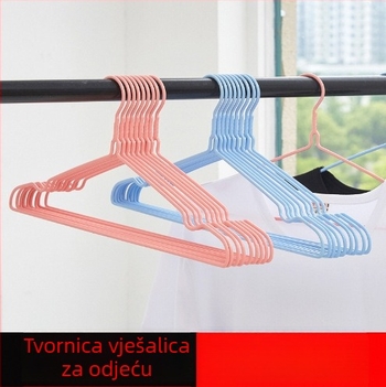 Vješalica za odjeću 45 cm, ojačana i povećana, premazana plastičnim slojem, protuklizna, bez tragova, za sušenje i skladištenje odjeće