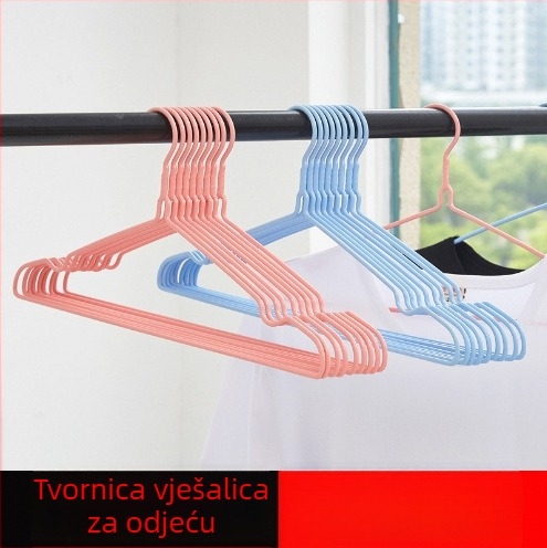 Vješalica za odjeću 45 cm, ojačana i povećana, premazana plastičnim slojem, protuklizna, bez tragova, za sušenje i skladištenje odjeće