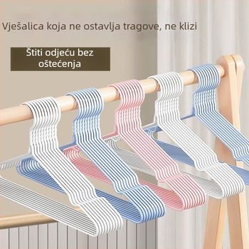 Debele plastično premazane vješalice za odjeću za odrasle, protuklizne metalne vješalice, kućna upotreba, set od 10 komada