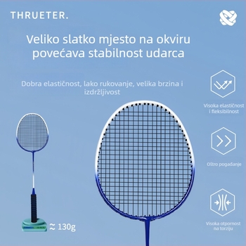 Reket za badminton od legure, jednodijelna konstrukcija, visoka elastičnost, za trening odraslih