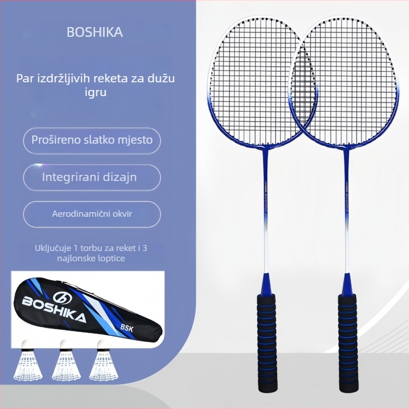 Reket za badminton od legure, jednodijelna konstrukcija, visoka elastičnost, za trening odraslih