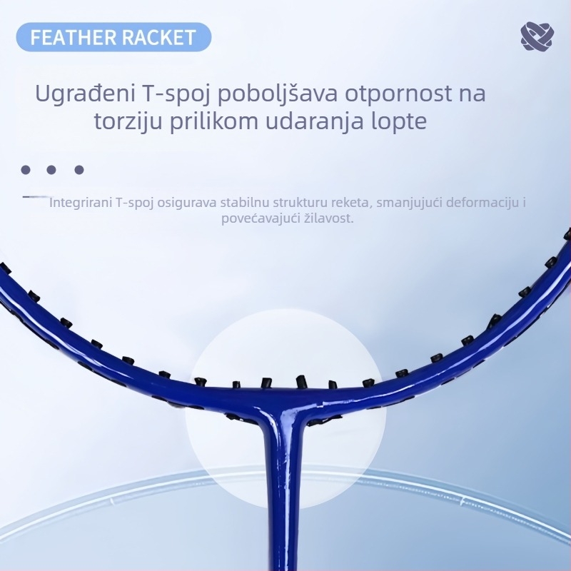 Reket za badminton od legure, jednodijelna konstrukcija, visoka elastičnost, za trening odraslih
