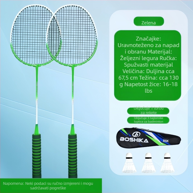 Reket za badminton od legure, jednodijelna konstrukcija, visoka elastičnost, za trening odraslih
