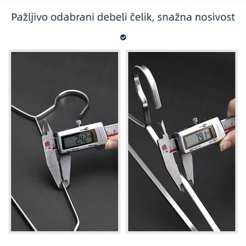 Vješalica za odjeću od nehrđajućeg čelika sa širokim ramenima, bezšivni dizajn, ojačan dizajn