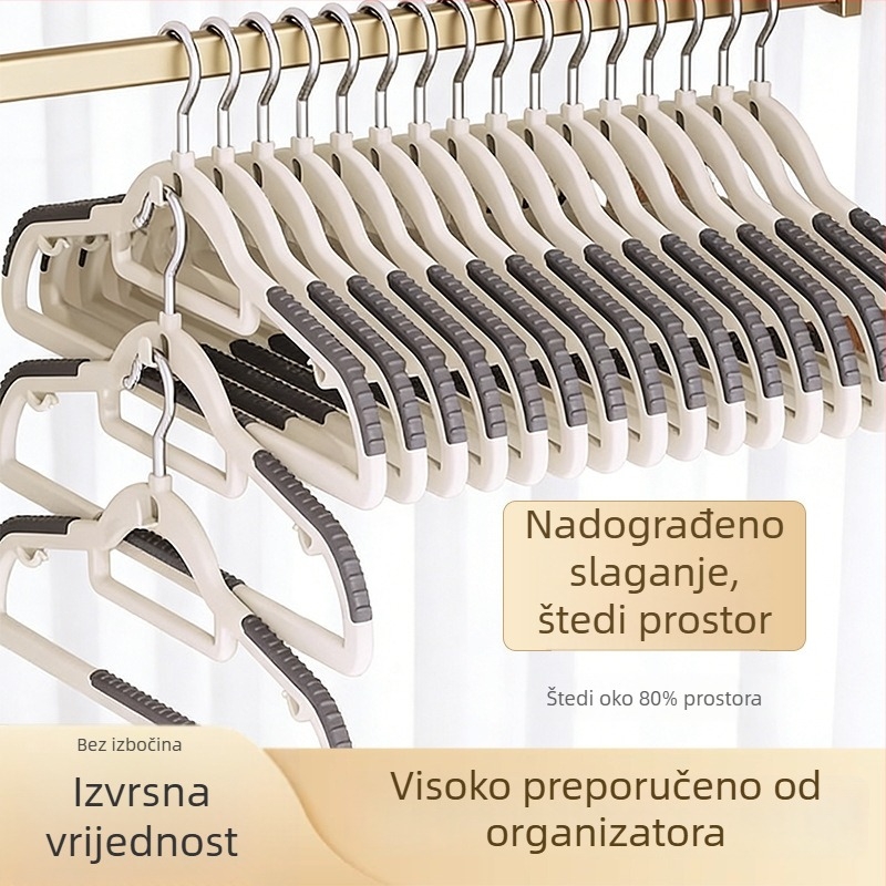 Vješalica za odjeću za odrasle, deblja i izdržljiva, protuklizna, bez tragova, višebojna