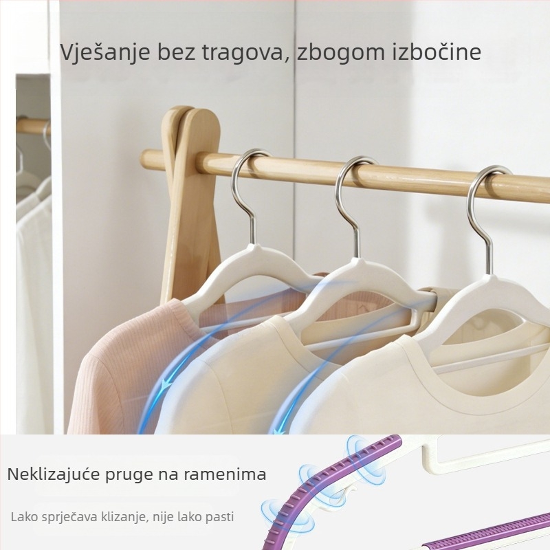 Vješalica za odjeću za odrasle, deblja i izdržljiva, protuklizna, bez tragova, višebojna