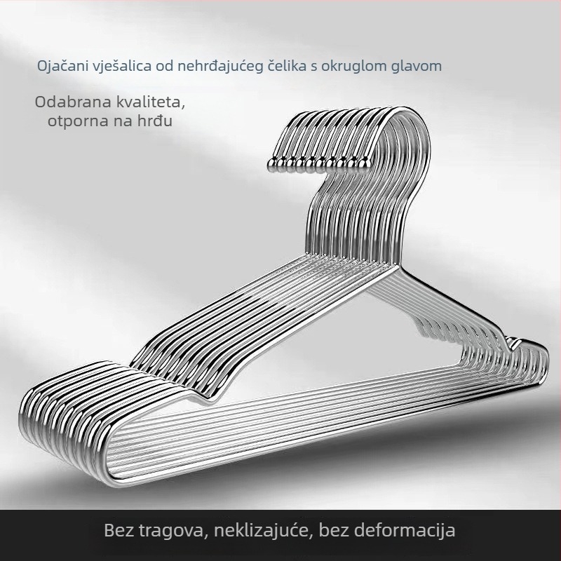 Vješalica za odjeću od nehrđajućeg čelika, 3 mm žica, duljine 45 cm, čvrsta za sušenje