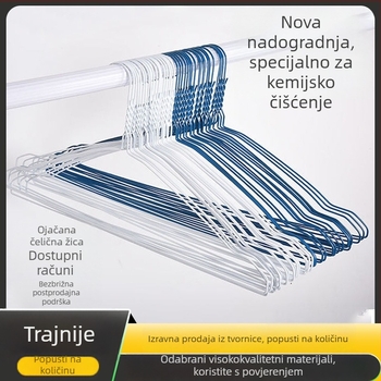 Jednokratne metalne vješalice za odjeću s premazom spreja i debelim žicom, s utorima
