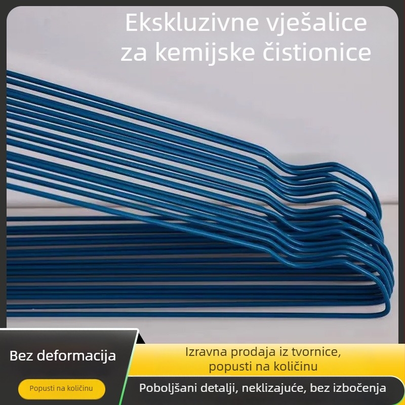 Jednokratne metalne vješalice za odjeću s premazom spreja i debelim žicom, s utorima