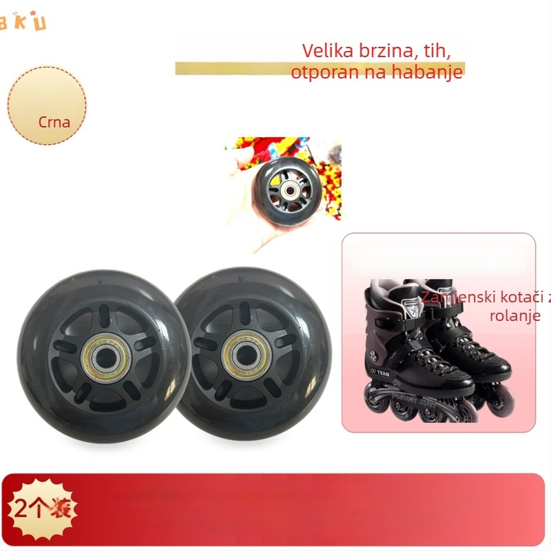 80mm PU kotači – 2-komadni set za rolanje, dječja kolica, namještaj, medicinske torbe i uredske stolice