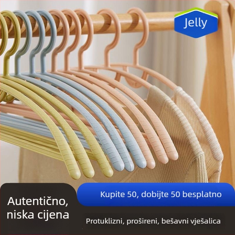 Vješalica za odjeću za kućnu upotrebu, protuklizna, bez tragova, plastična vješalica sa širokim ramenima za sprječavanje nabiranja na ramenima