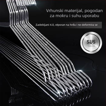 Vješalica za odjeću od 304 nehrđajućeg čelika s anti-slip metalnom kuglicom, 3,2 mm, dječja vješalica 32–45 cm