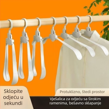 Višenamjenska sklopiva vješalica za odjeću s protukliznim površinom i širokim ramenima, bez tragova, prijenosna za putovanja i balkon
