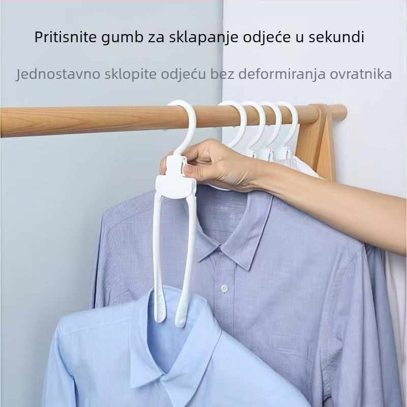 Višenamjenska sklopiva vješalica za odjeću s protukliznim površinom i širokim ramenima, bez tragova, prijenosna za putovanja i balkon