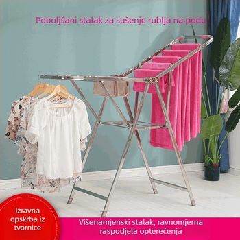 Nerđajući čelično stojeće sušilo za odjeću za vanjsku upotrebu, sklopivog krilnog dizajna, čvrsta i stabilna balkonska sušilica