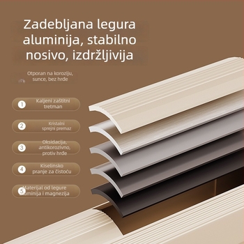Bočna zidna šipka za sušenje rublja na balkon, bez bušenja, teleskopska šipka od aluminijske legure