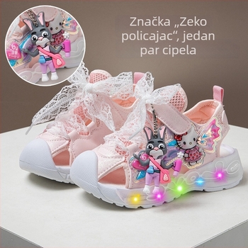Dječje sandale s zatvorenim prstom, mrežaste, ljeto 2026, sportske sandale za plažu s karikaturalnim dizajnom u školskom stilu
