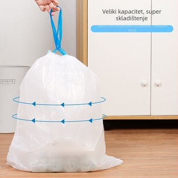 Vreća za otpad sa šnom, jednokratna, debela, velika, za dom i kuhinju, s automatskim zatvaranjem