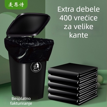 200 crnih vrećica za otpad velike kapacitete, namijenjenih komercijalnim objektima i sanitarnim potrebama, debeli PE