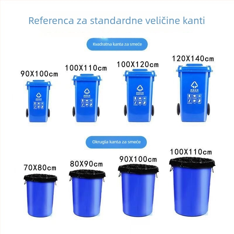 Velike crne debele vreće za otpad, veličina 80×100 cm, 50 komada, za upravljanje nekretninama, hotele i komercijalnu upotrebu