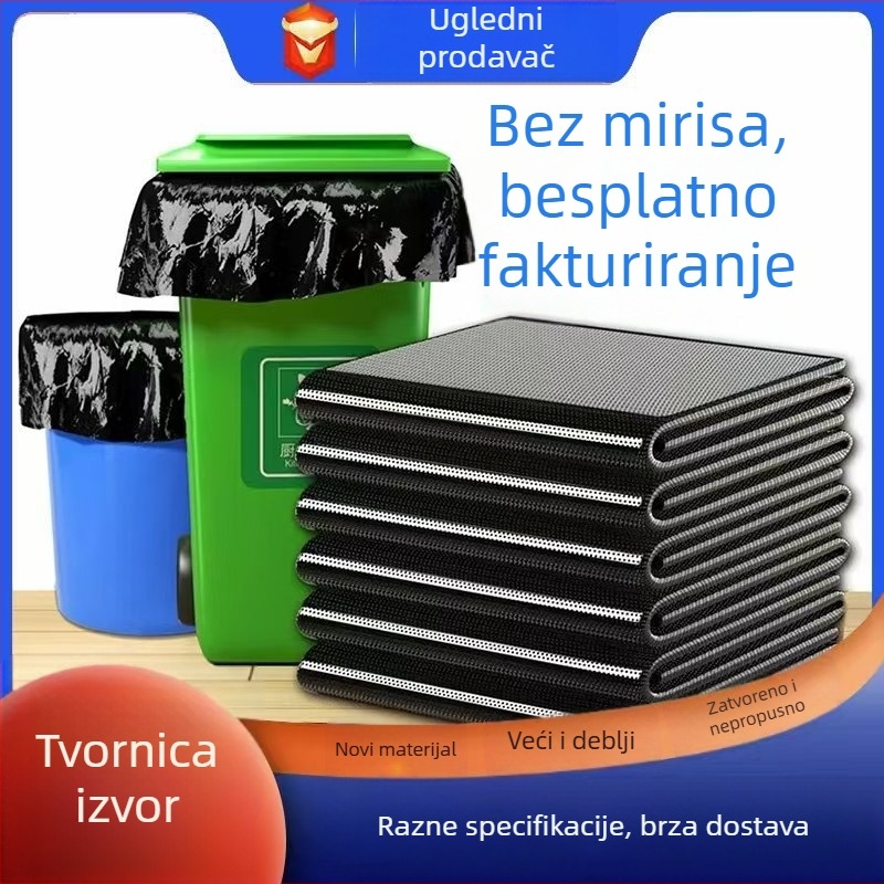 Velike crne vreće za smeće, debeli PE vreće s ravnim otvorom, za hotele i nekretnine