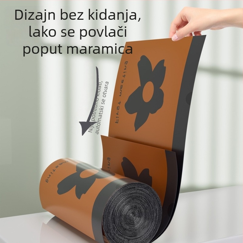 Izdržljive vreće za smeće za kućnu upotrebu s floralnim uzorkom, otporne na kidanje, s vezicom