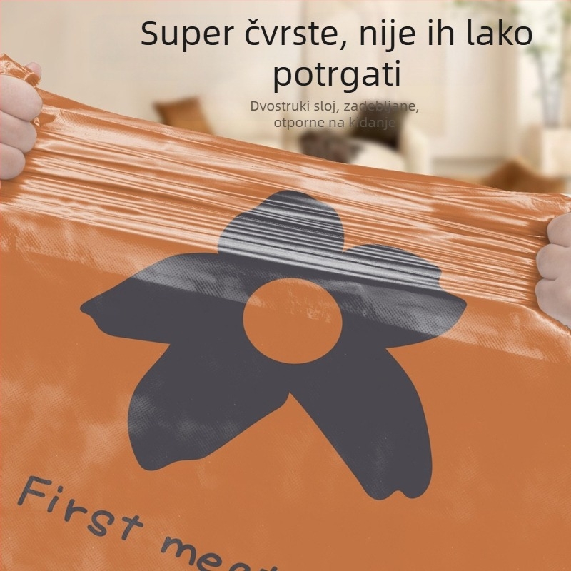 Izdržljive vreće za smeće za kućnu upotrebu s floralnim uzorkom, otporne na kidanje, s vezicom