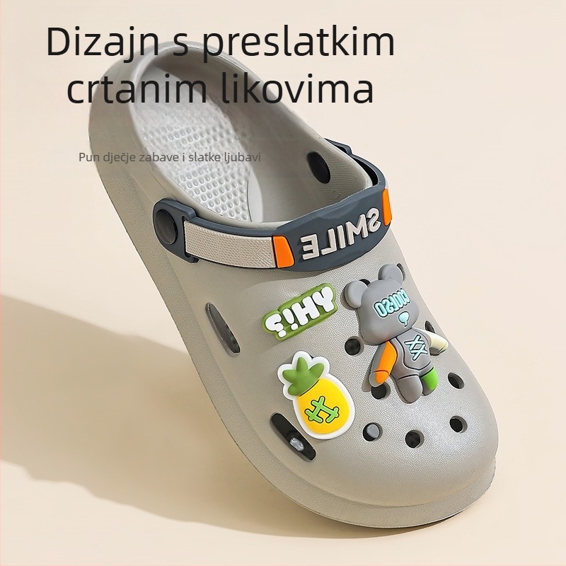 Ljetne dječje EVA sandale za djecu starije dobi, protuklizne s zatvorenim prstima, debeli mekani potplat, za dječake