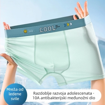 Dječje muške gaćice za ljeto, prozračni mrežasti materijal Ice Silk, uzrast 12–15 godina