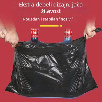Velike crne plastične vreće za otpad za hotele, debeli, jednokratni, s ravnim otvorom