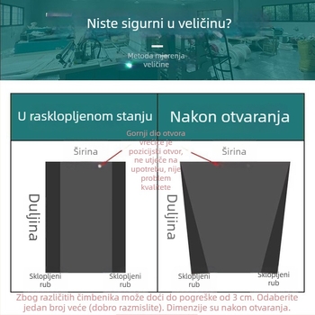 Crna debela vrećica za otpad s plosnatim otvorom, velika veličina