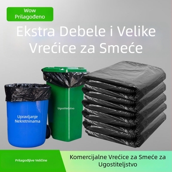 Ekstra velike crne debele vreće za smeće za održavanje imovine, hotela i komercijalnu uporabu