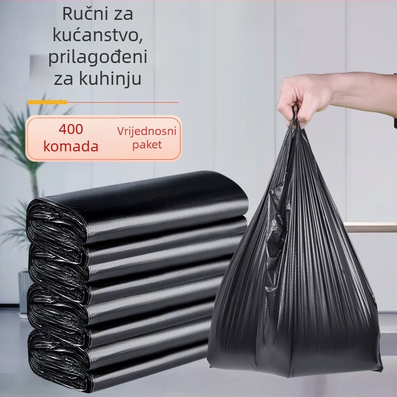Smeće vreće s ručkom, debele, velike kapacitete, za kućnu upotrebu, kuhinju i ured — ekonomsko pakiranje