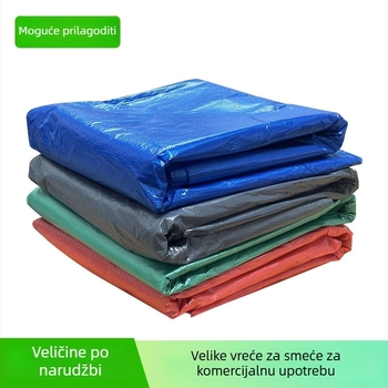Velike debeli kese za smeće s ravnim otvorom za bolnice, zajednice i škole; boje siva, plava, zelena, crvena; komercijalne, velike plastične vreće; prilagodljive