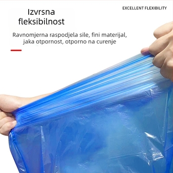 Velike debeli kese za smeće s ravnim otvorom za bolnice, zajednice i škole; boje siva, plava, zelena, crvena; komercijalne, velike plastične vreće; prilagodljive