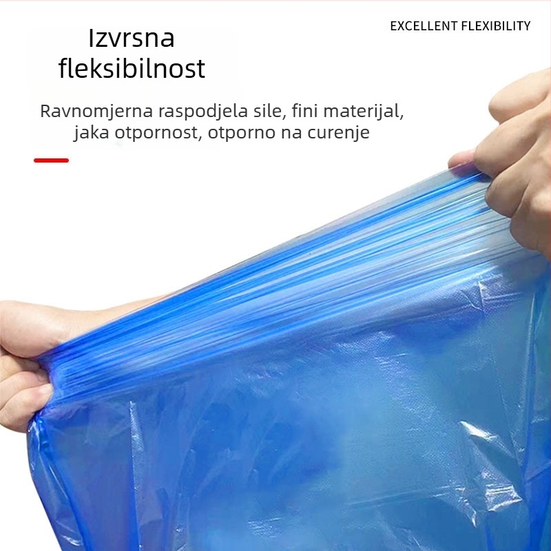 Velike debeli kese za smeće s ravnim otvorom za bolnice, zajednice i škole; boje siva, plava, zelena, crvena; komercijalne, velike plastične vreće; prilagodljive