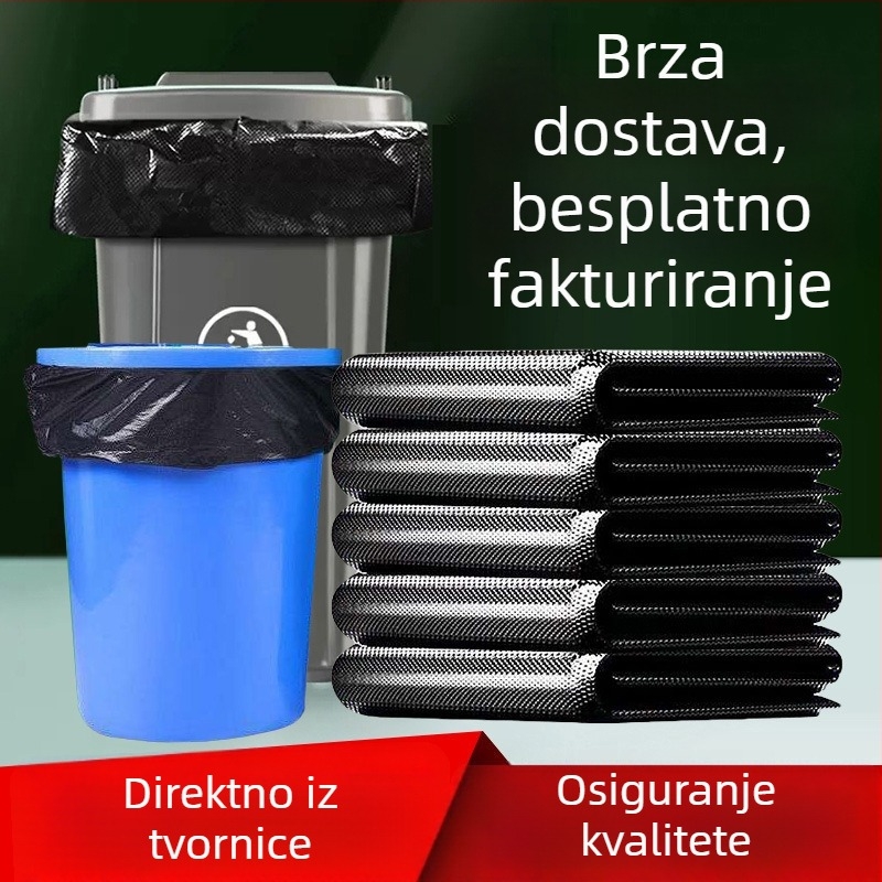 Crne velike debele jednokratne vreće za otpad za upravljanje nekretninama i komercijalnu upotrebu, plastične vrećice