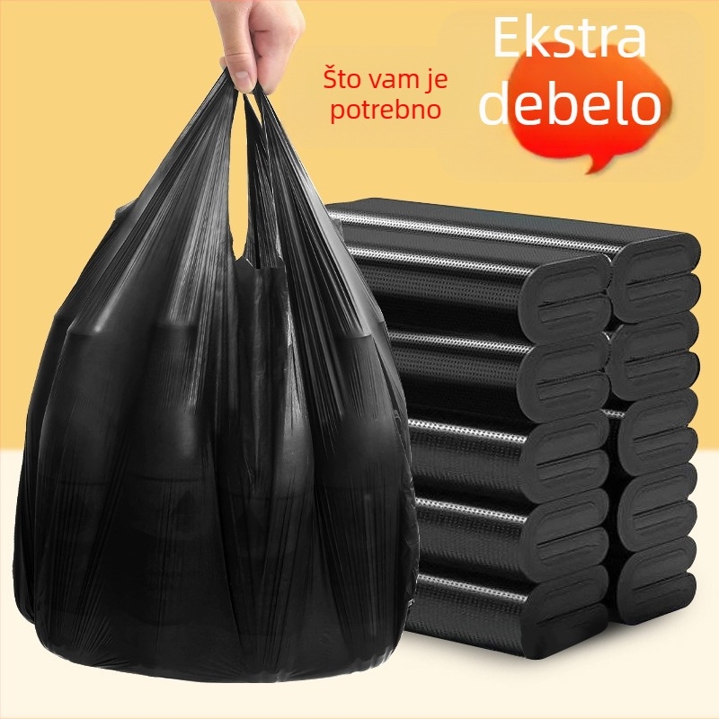 Domaće debeli velike crne vreće za smeće u stilu vesta, višekratne upotrebe u kuhinji