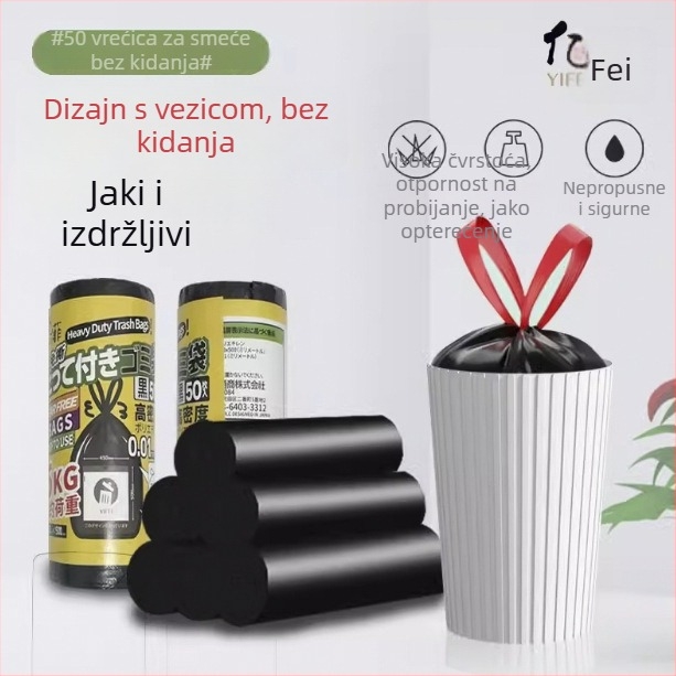Teške vreće za smeće sa šnurlom, velike, plastične, za kuhinju i ured