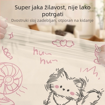 Velika rola vrećica za kućne otpadke, povećane debljine, otporne na kidanje, s vrpcama za zatvaranje, ručno nošenje, za kuhinjski otpad, ekstra debeli